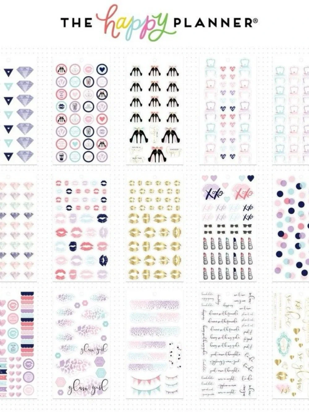 Happy Planner Girl Glam Girl Mini Sticker Book 975 Pieces MAMBI